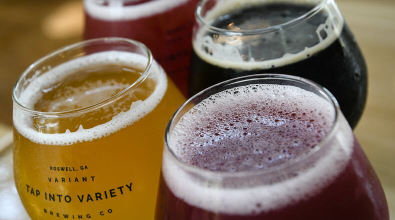 A selection of beers available at Variant, a small taproom-driven brewery in Roswell. Contributed by John Amis