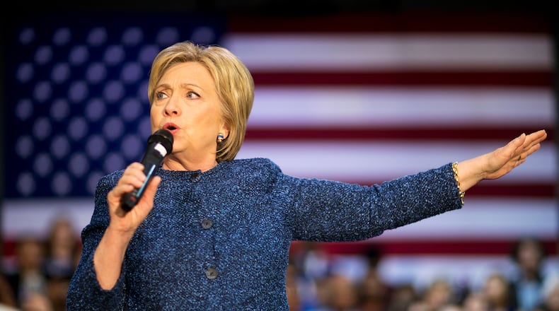 Hillary Clinton speaks at a campaign event at Miles College on Saturday. (AP Photo/David Goldman)