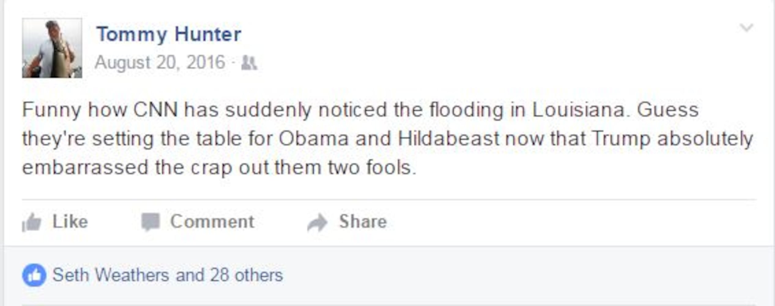 16 controversial Tommy Hunter Facebook posts