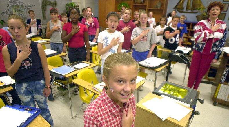 In most classrooms, this is the morning ritual.