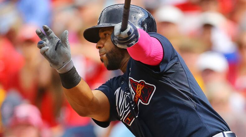 The Braves scratched infielder Alberto Callaspo from the lineup Monday when it looked like a trade might get finalized. (Curtis Compton / ccompton@ajc.com)