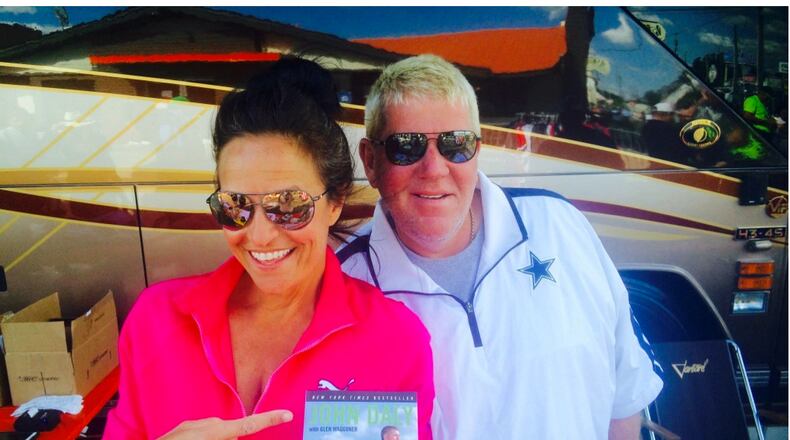 John Daly and his fiancee/handler Anna Cladakis during 2016's Masters Week.