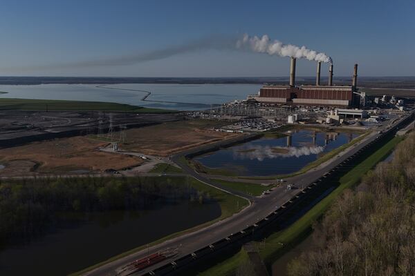 The Gibson Power Plant operates Thursday, April 10, 2025, in Princeton, Ind. (AP Photo/Joshua A. Bickel)