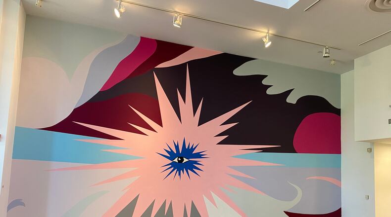 Lacey Longino's reproduction of a mural by Ayé Aton is part of an exhibit at the Emory University Visual Arts Gallery. (Photo by Jerry Cullum)