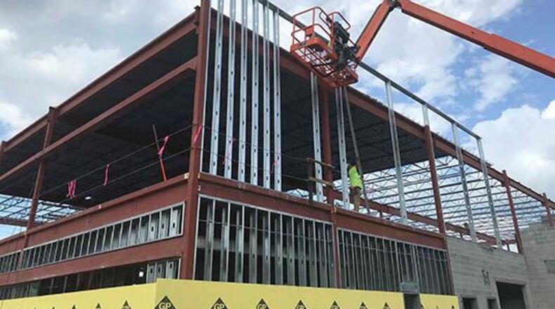 The city of Chamblee on Sept. 11 celebrated the topping out of its new Public Safety Building. CONTRIBUTED