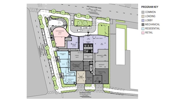 This is a site plan for a project proposal by Harbor Bay Ventures for 359 East Paces Ferry Road.