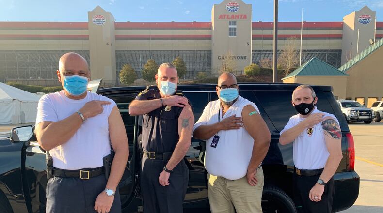 Top Henry County law enforcement officials get vaccinated against COVID-19.