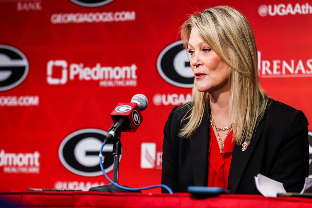 Georgia first-year coach Katie Abrahamson-Henderson won 22 games her first year in Athens and became the first UGA women's basketball coach to beat a Power 5 team in an NCAA tourney game since Andy Landers in 2013 when the Bulldogs eliminated Florida State. (Courtesy UGAAA)