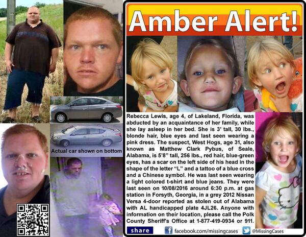 Amber alert for Rebecca Lewis