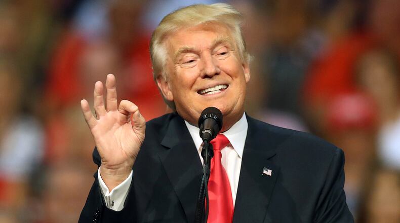 DAYTONA BEACH, FL - AUGUST 03: Republican presidential nominee Donald Trump speaks during his campaign event at the Ocean Center Convention Center on August 3, 2016 in Daytona, Florida. Trump continued to campaign for his run for president of the United States. (Photo by Joe Raedle/Getty Images)