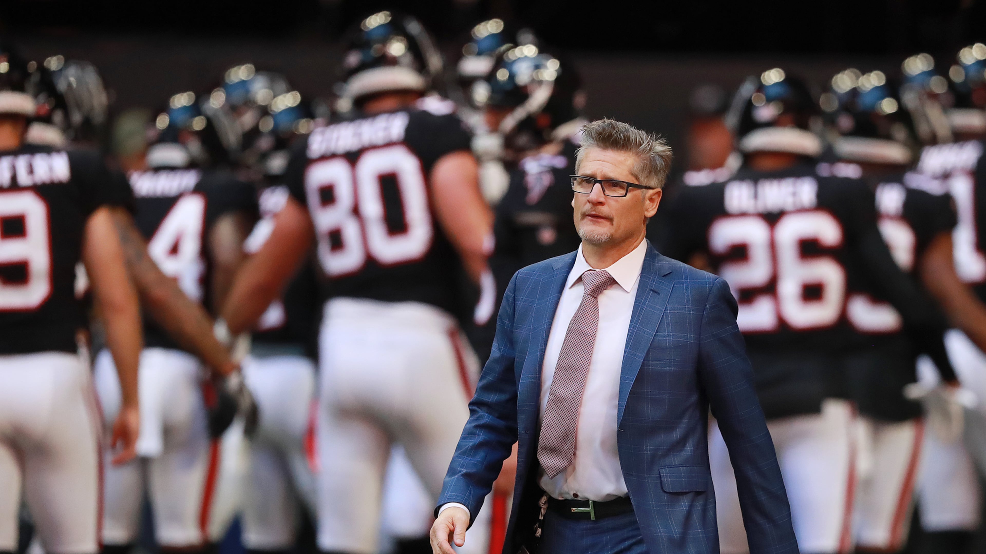 Falcons GM Thomas Dimitroff, back during the 2019 season, when it was safe to leave his house. (Curtis Compton/AJC)