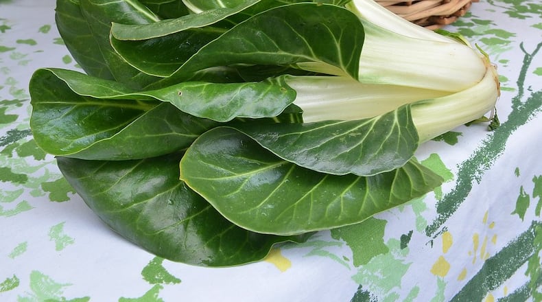 Barese Swiss Chard is sold at the Scharko Farms booth at the Peachtree City Farmer’s Market on a recent Saturday morning. CONTRIBUTED BY CHRIS HUNT