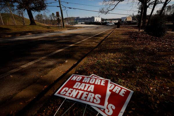Several Georgia counties and cities have curtailed data center projects, similar to the Microsoft data center in Union City, in the face of backlash. (Miguel Martinez/AJC 2025)