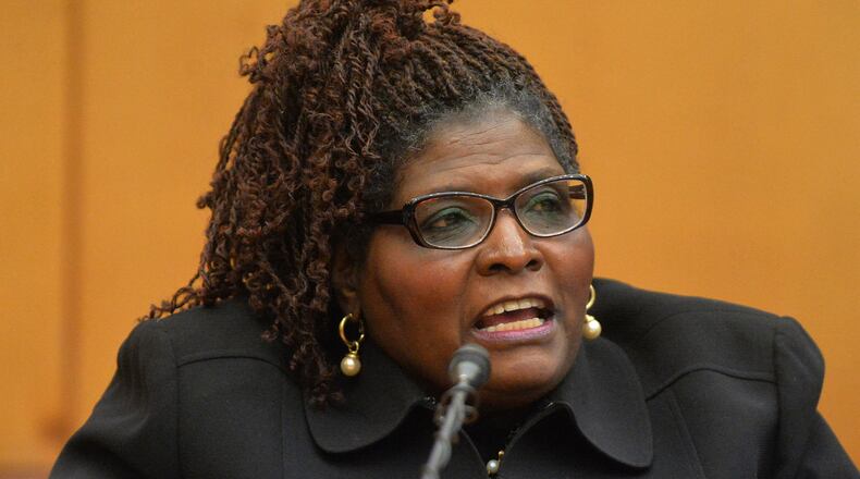 Retired APS teacher Lavonia Ferrell continues her testimony about cheating on CRCT tests during the summer school session of 2008 at Deerwood Academy. KENT D. JOHNSON / KDJOHNSON@AJC.COM