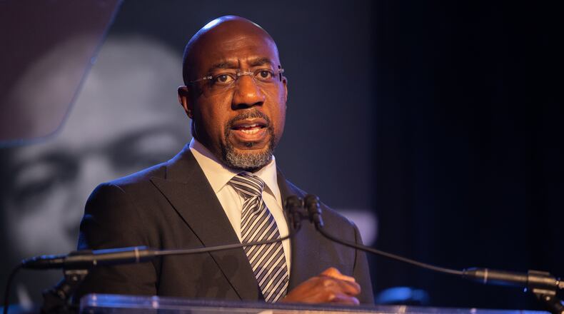 In a letter to U.S. Senate Majority Leader Charles Schumer and Minority Leader Mitch McConnell, U.s. Sen. Raphael Warnock said that legislation to boost semiconductor production and further other efforts to compete with China “is too vital to be used to score political points." (Nathan Posner for the Atlanta Journal-Constitution)