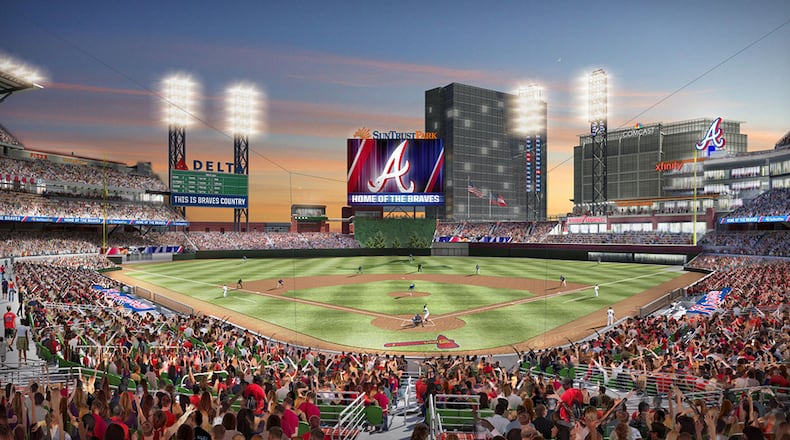Braves outfield will have a different field at SunTrust Park.