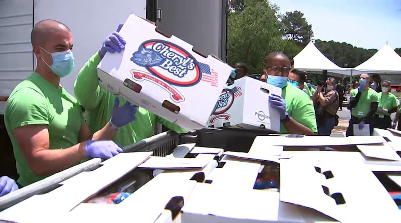 There are several food giveaways happening June 27 in metro Atlanta.