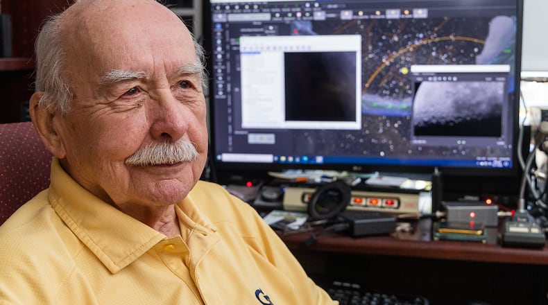 Tom Crowley operates a telescope located in Hawaii from his home in Park Springs Life Plan Community in Stone Mountain. He works with James Sowell of Georgia Tech to help run the the Aloha Telescope program as well as to maintain the telescope. PHIL SKINNER FOR THE ATLANTA JOURNAL-CONSTITUTION