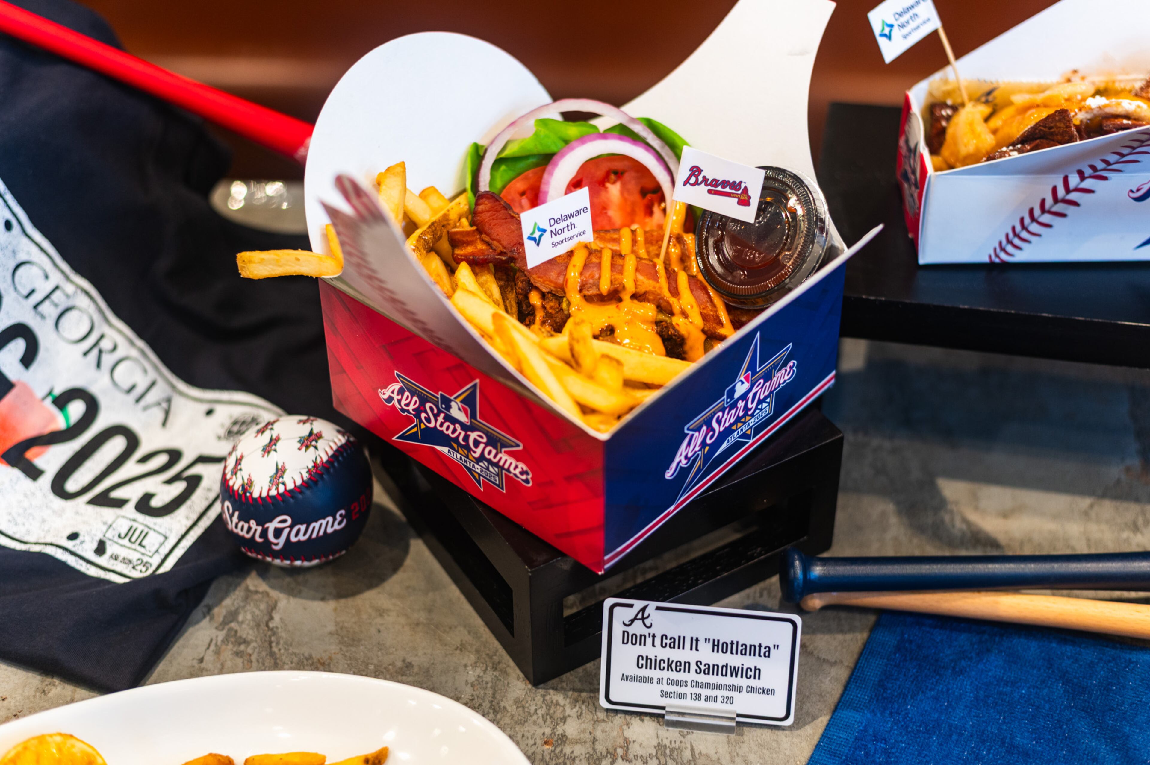 A chicken sandwich for the MLB All-Star Weekend with a message for visitors: Don't call it "Hotlanta." (Henri Hollis / henri.hollis@ajc.com)