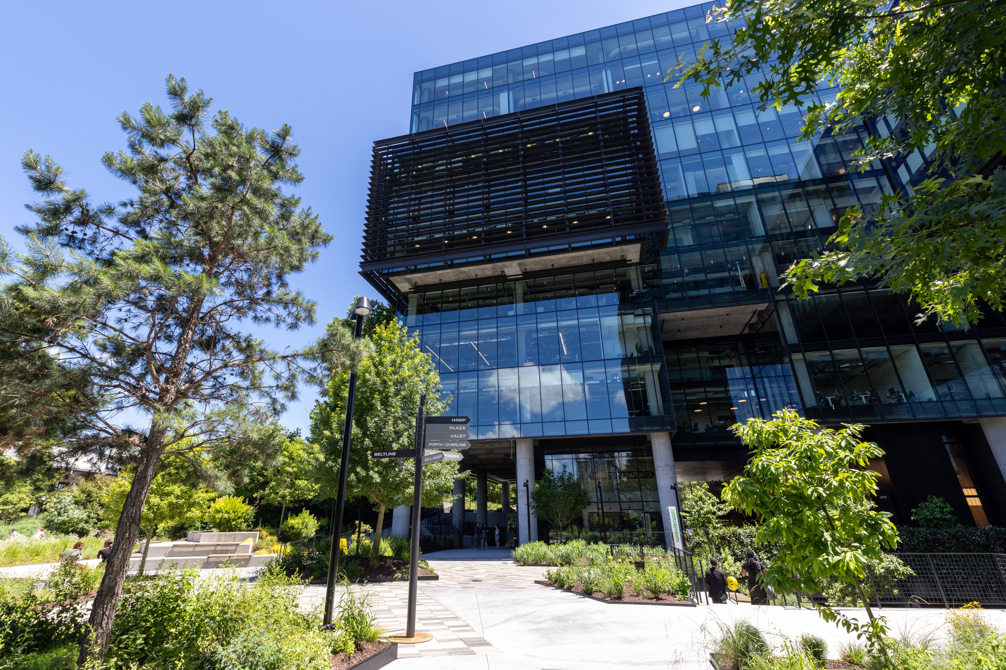 A view of the building that houses software firm OneTrust's new global headquarters in Atlanta on Thursday, May 22, 2025. (Arvin Temkar/AJC)