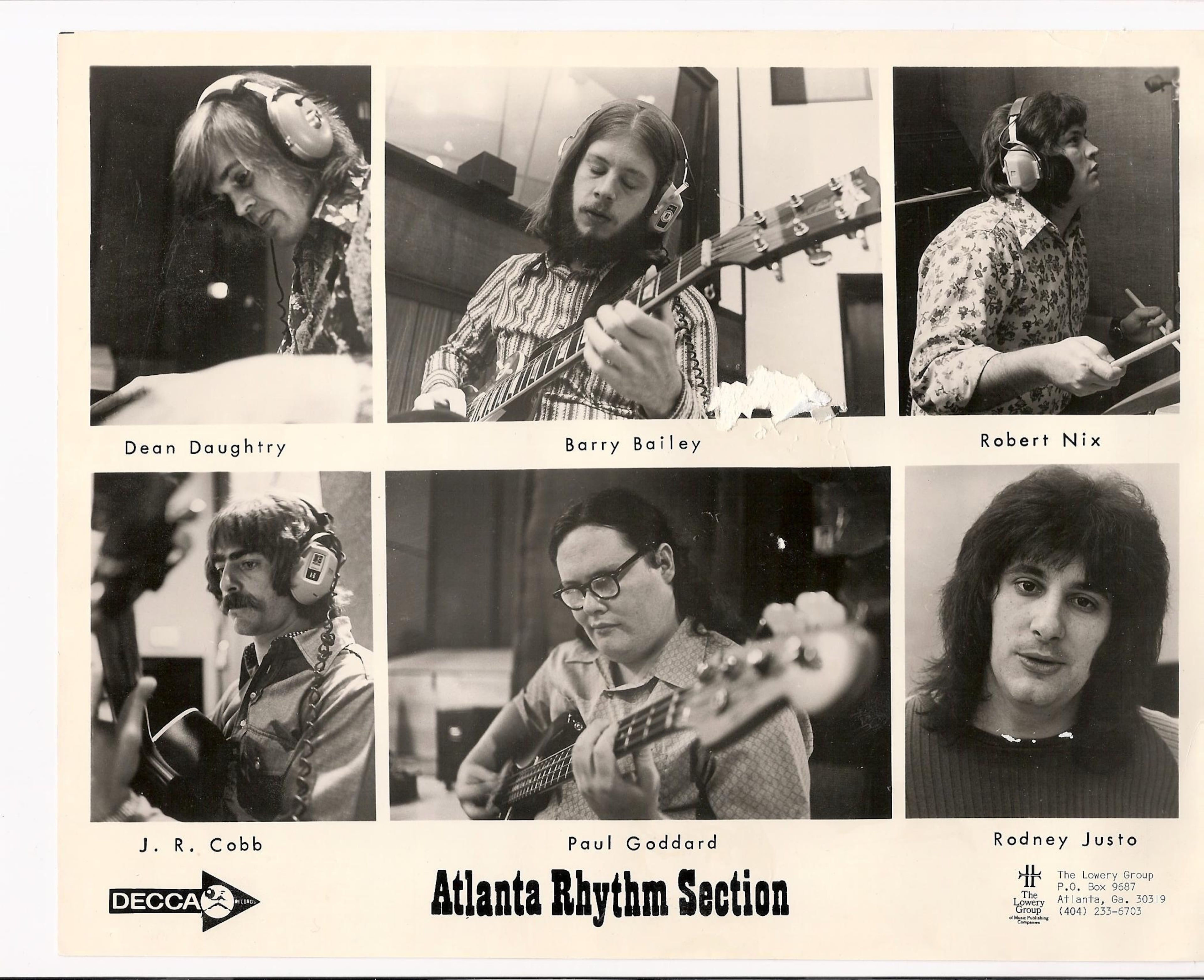 The Atlanta Rhythm Section in its original incarnation in the early 1970s. Only Rodney Justo is still alive as of 2025. Photos: courtesy Atlanta Rhythm Section