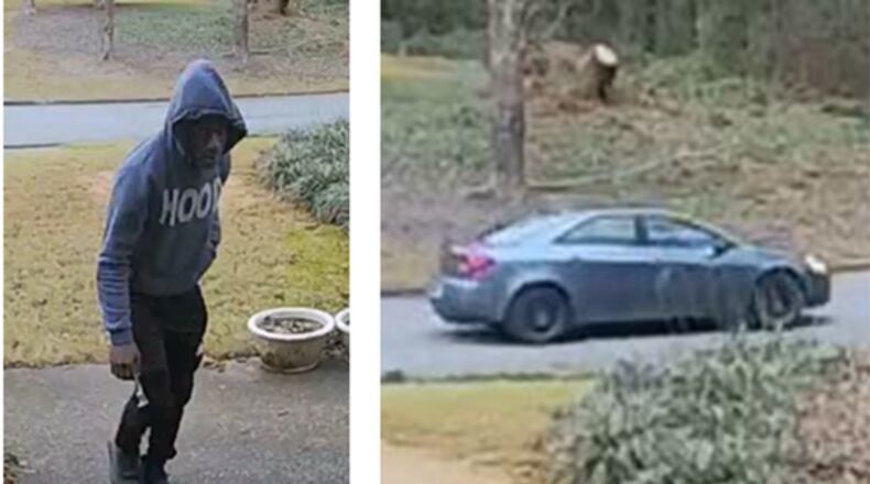 Gwinnett County police are searching for a suspect in a string of Lilburn package thefts.