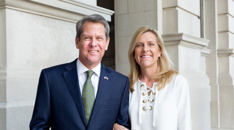 Georgia Governor Brian Kemp is shown with First Lady Marty Kemp. The governor will be the speaker for the Cobb Chamber's annual luncheon on April 12. (Courtesy of State of Georgia)