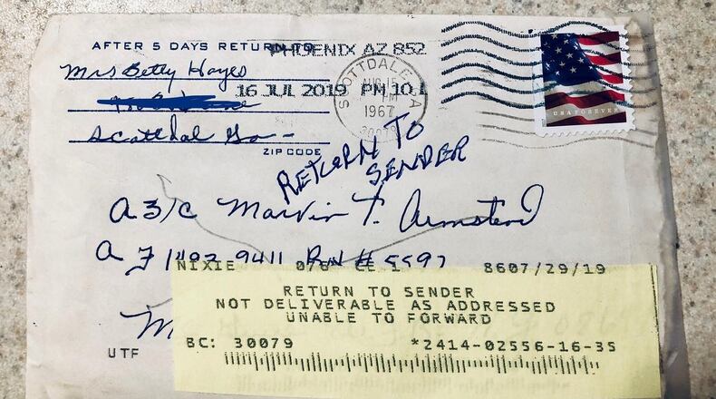 The letter Tene Tucker found in her mailbox Sunday (Courtesy of Tene Tucker)