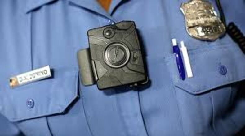 College Park police officers were fitted with body cameras recently.