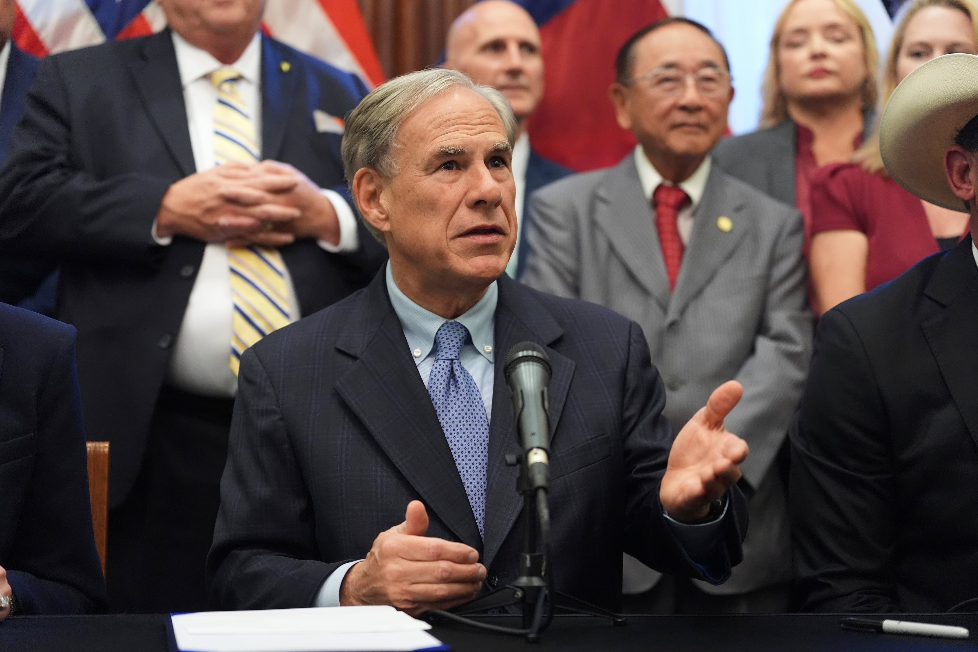 Texas Gov. Greg Abbott pushed through a redrawn map that could yield up to five new GOP seats. (Eric Gay/AP)