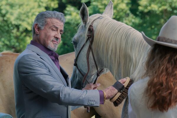 Sylvester Stallone stars as as Dwight "The General" Manfredi in the Paramount+ original series "Tulsa King." (Courtesy of Brian Douglas/Paramount+. © 2022 Viacom International Inc. All Rights Reserved.)