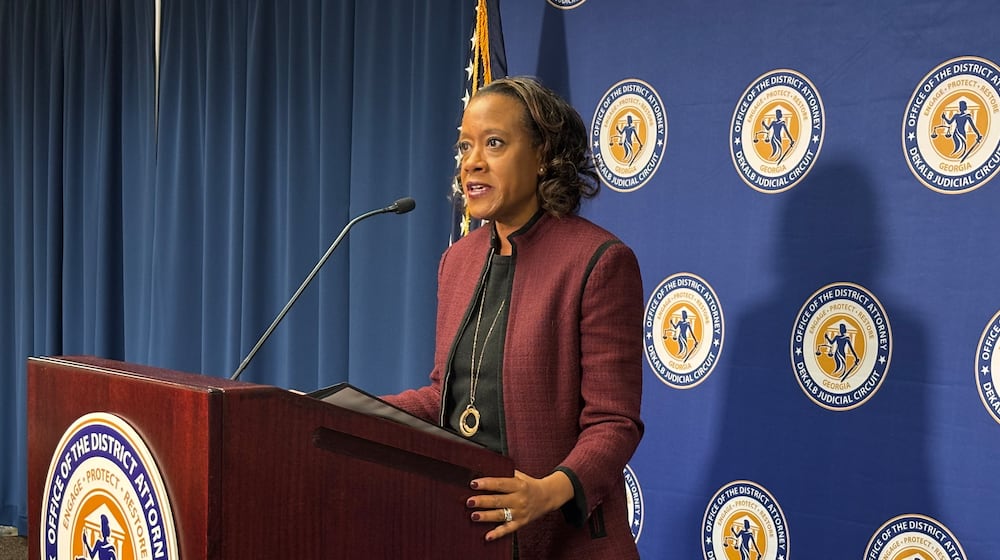 DeKalb County District Attorney Sherry Boston speaks Thursday about the indictment of former Stonecrest mayor Jason Lary. (David Aaro/AJC)