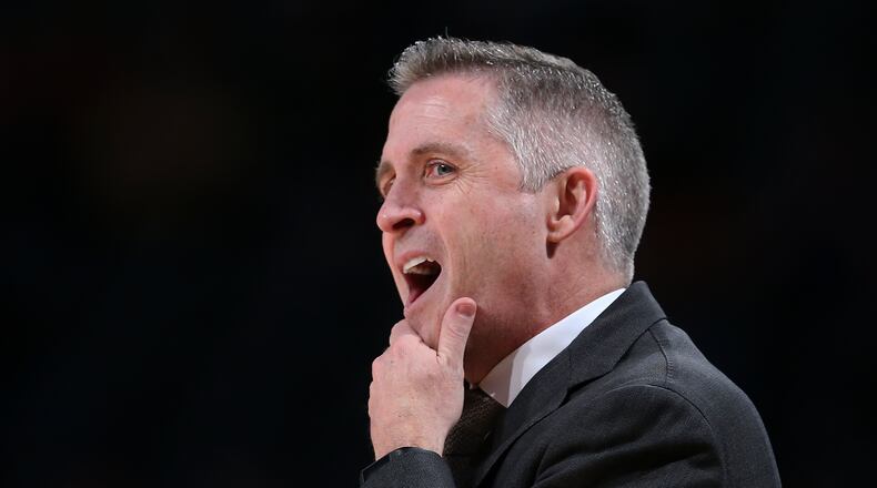 Georgia Tech head coach Brian Gregory looks on in the first half of an NCAA college basketball game against the Clemson Tuesday, Feb. 23, 2016, in Atlanta. (AP Photo/John Bazemore)