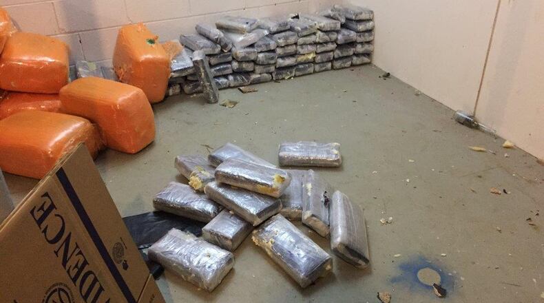 Police seized roughly 1,100 pounds of marijuana from a home on Campbellton Redwine Road in Chattahoochee Hills. (Credit: Chattahoochee Hills Police Department)