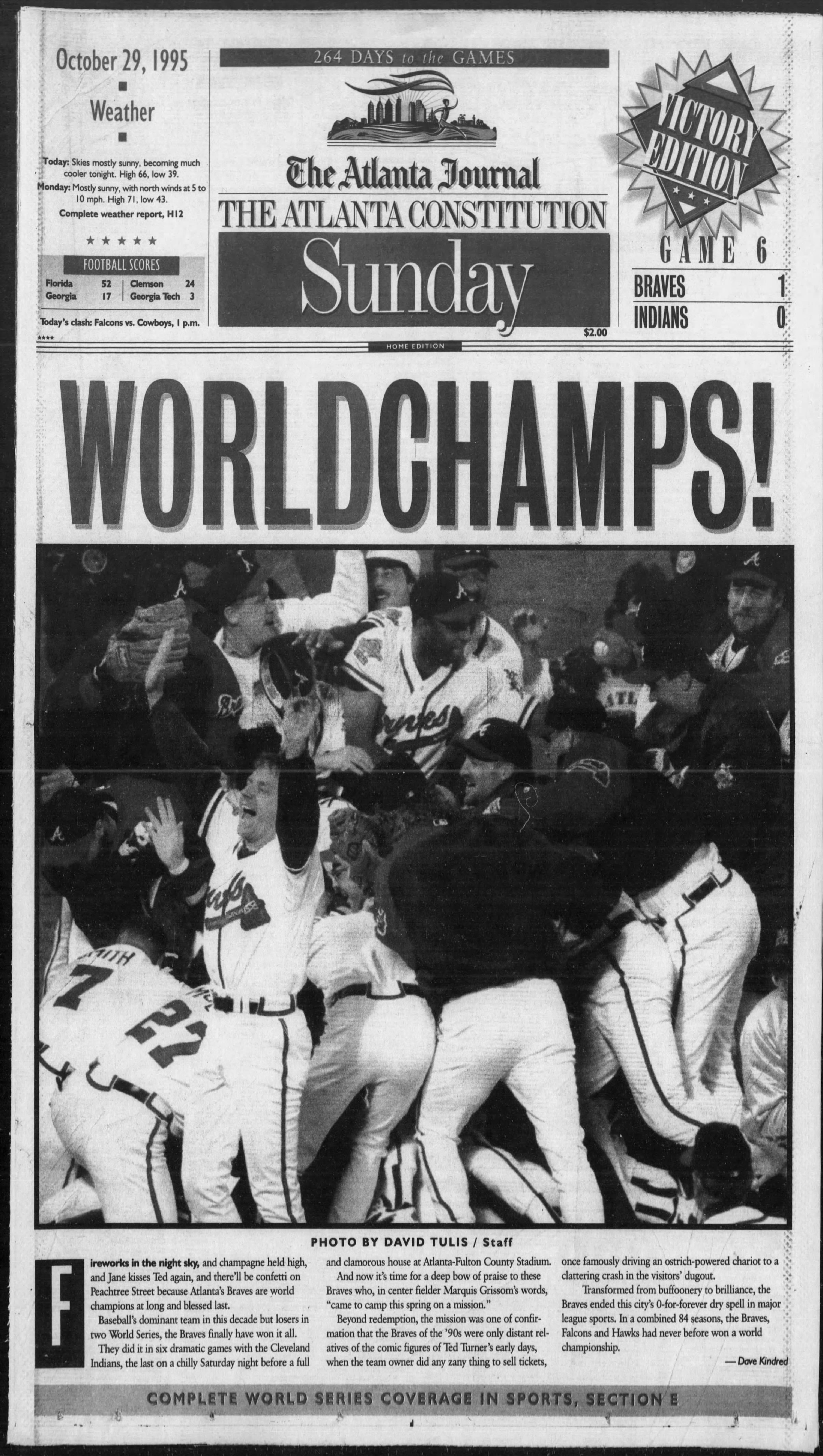 The Atlanta front page on Oct. 29, 1995.