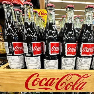 "Mexican Coke," as the Mexico-produced Coca-Cola product is often called, uses cane sugar and is sold in many stores in the U.S. (Nam Y. Huh/AP 2025)