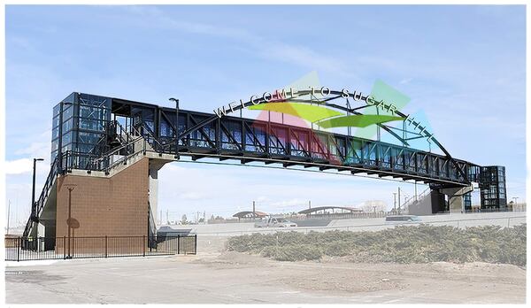 A rendering of the pedestrian bridge in Sugar Hill that will cross Ga. 20. (Courtesy City of Sugar Hill)