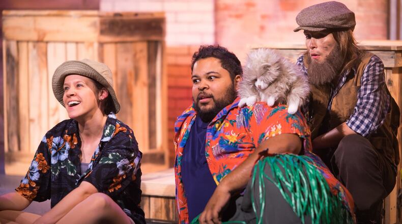 The 2016 Dad’s Garage comedy “10 Ways to Ruin Everything” featured J. Hill (from left), Andre Castenell Jr. and Amber Nash. CONTRIBUTED BY MIKE HILLMAN