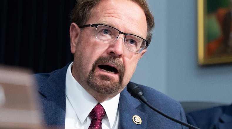FILE - Rep. Chuck Edwards, R-N.C., asks questions before the House Appropriations Committee, June 2, 2026, in Washington. (AP Photo/Allison Robbert, File)