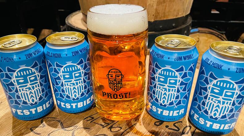 Bold Monk Festbier is a limited edition Oktoberfest release. / 
Bold Monk Brewing