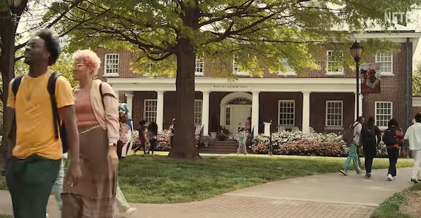 "A Different World" on Netflix turns the exterior Spelman College's Bessie Strong Hall into Whitney Gilbert Hall at Hillman College. It was also used in the original NBC series. (Courtesy of Netflix)