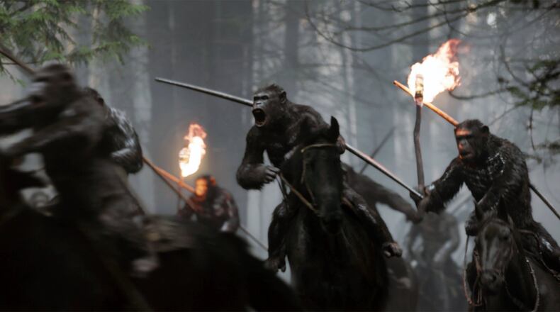 There isn’t a lot of need for the apes to talk in “War for the Planet of the Apes.” Contributed by Twentieth Century Fox via AP