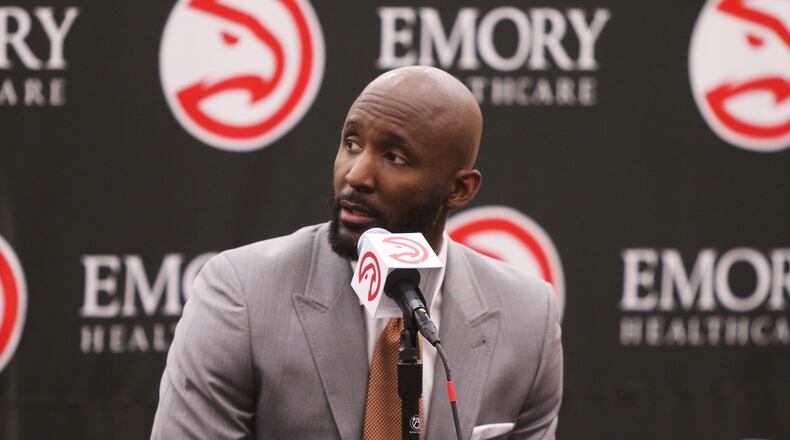 Hawks coach Lloyd Pierce. Christina Matacotta/AJC