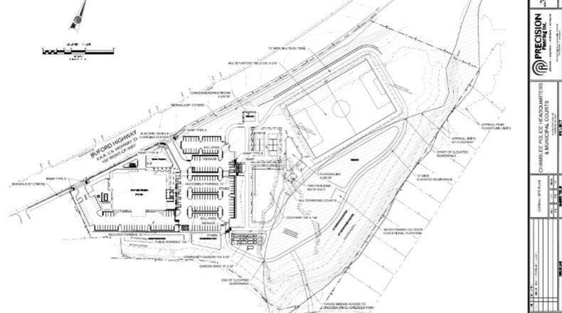 The rendering for the new public safety building and recreational center on Buford Highway.