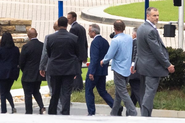 Secretary of Health and Human Services Robert F. Kennedy Jr. visits the Centers for Disease Control and Prevention headquarters in Atlanta, Monday, Aug. 11, 2025. (Arvin Temkar/AJC via AP)
