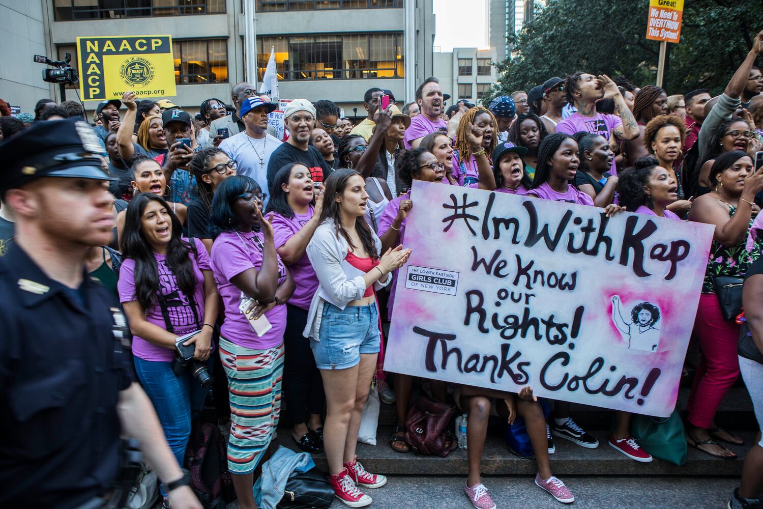Photos: Colin Kaepernick supporters rally at NFL offices
