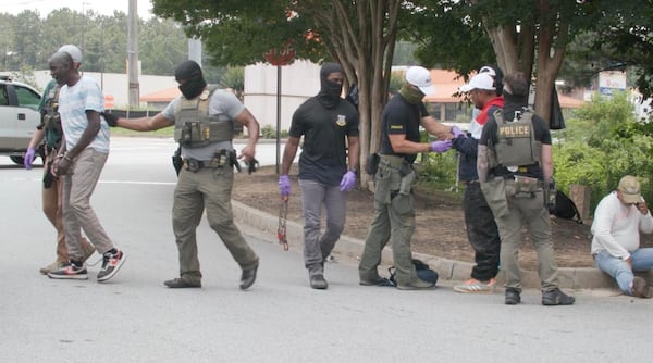 Federal agents arrest day laborers outside of a Home Depot in Riverdale, June 2, 2025. (Courtesy of MGNews)
