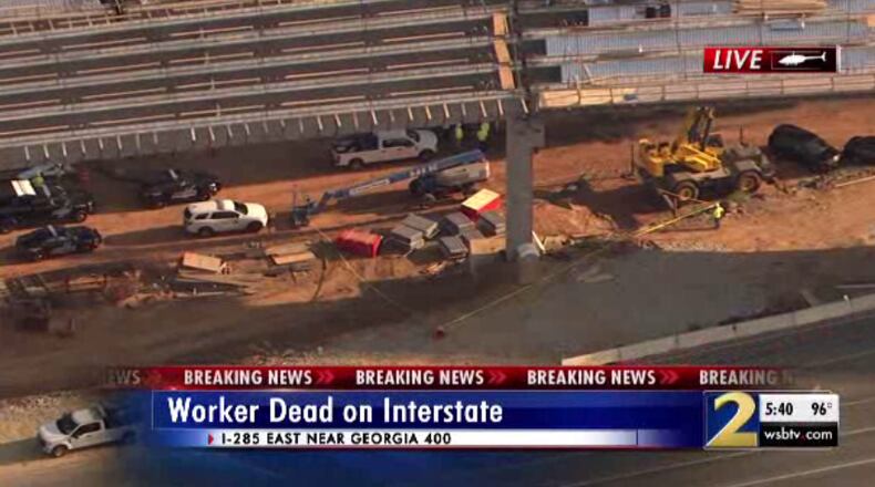 A construction worker was killed at the I-285/Ga. 400 interchange Thursday afternoon.