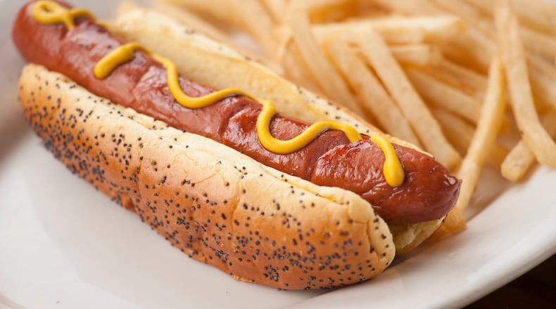 Hot and fries platter at Hudson Grille.