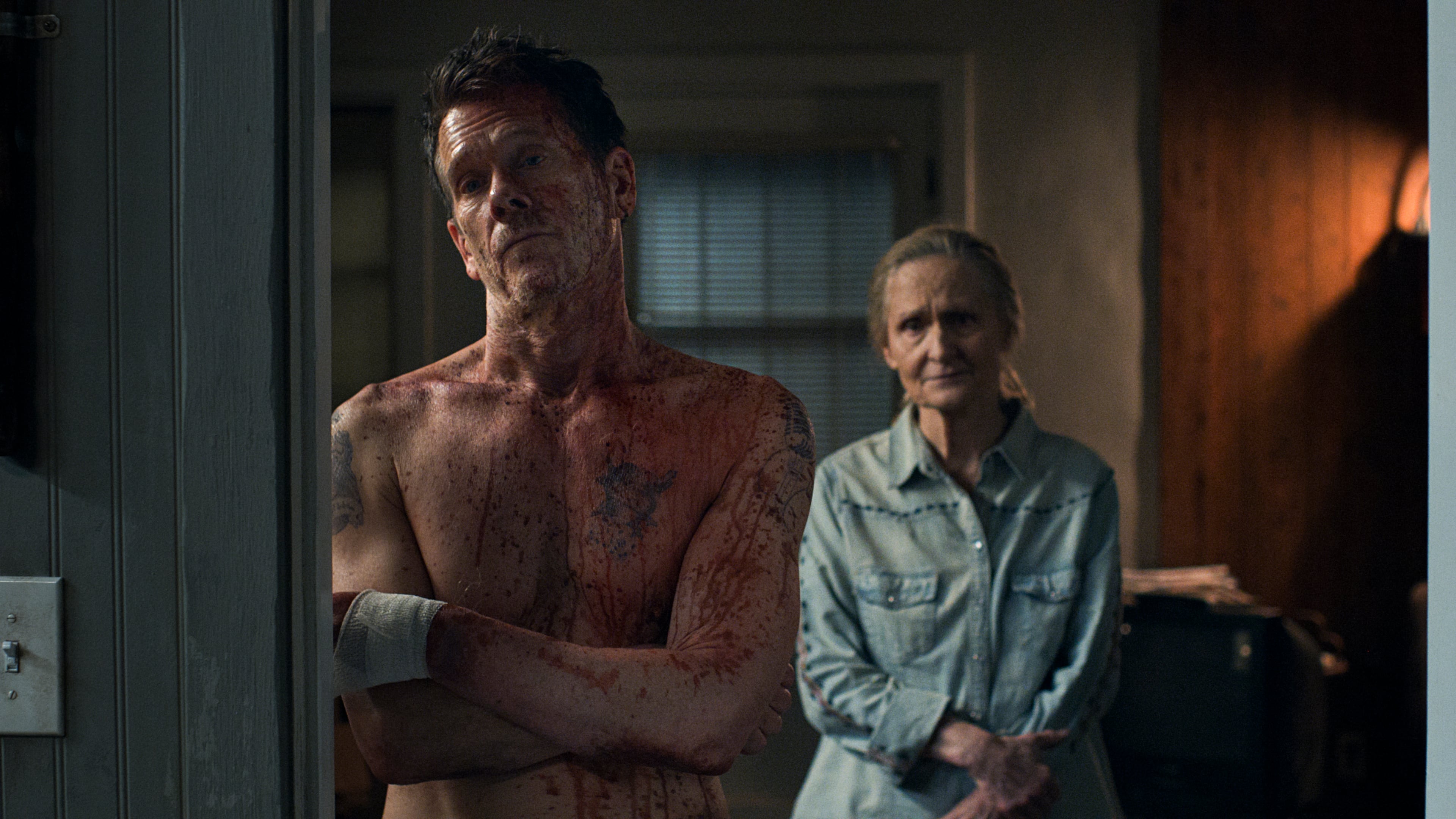Kevin Bacon plays opposite Beth Grant in the new Amazon series "The Bondsman," a genre mashup featuring family drama, demon hunting and comedy. The show landed at No. 9 the week it came out on Nielsen’s most-watched streaming original series in early April, then fell off. (Amazon)